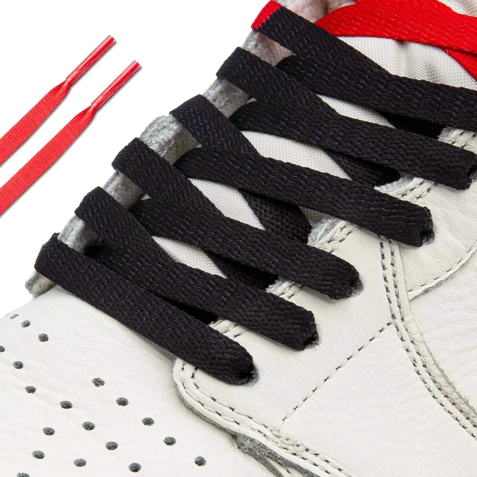 Red/Black Union Jordan 1 Replacement Shoelaces - Image 2