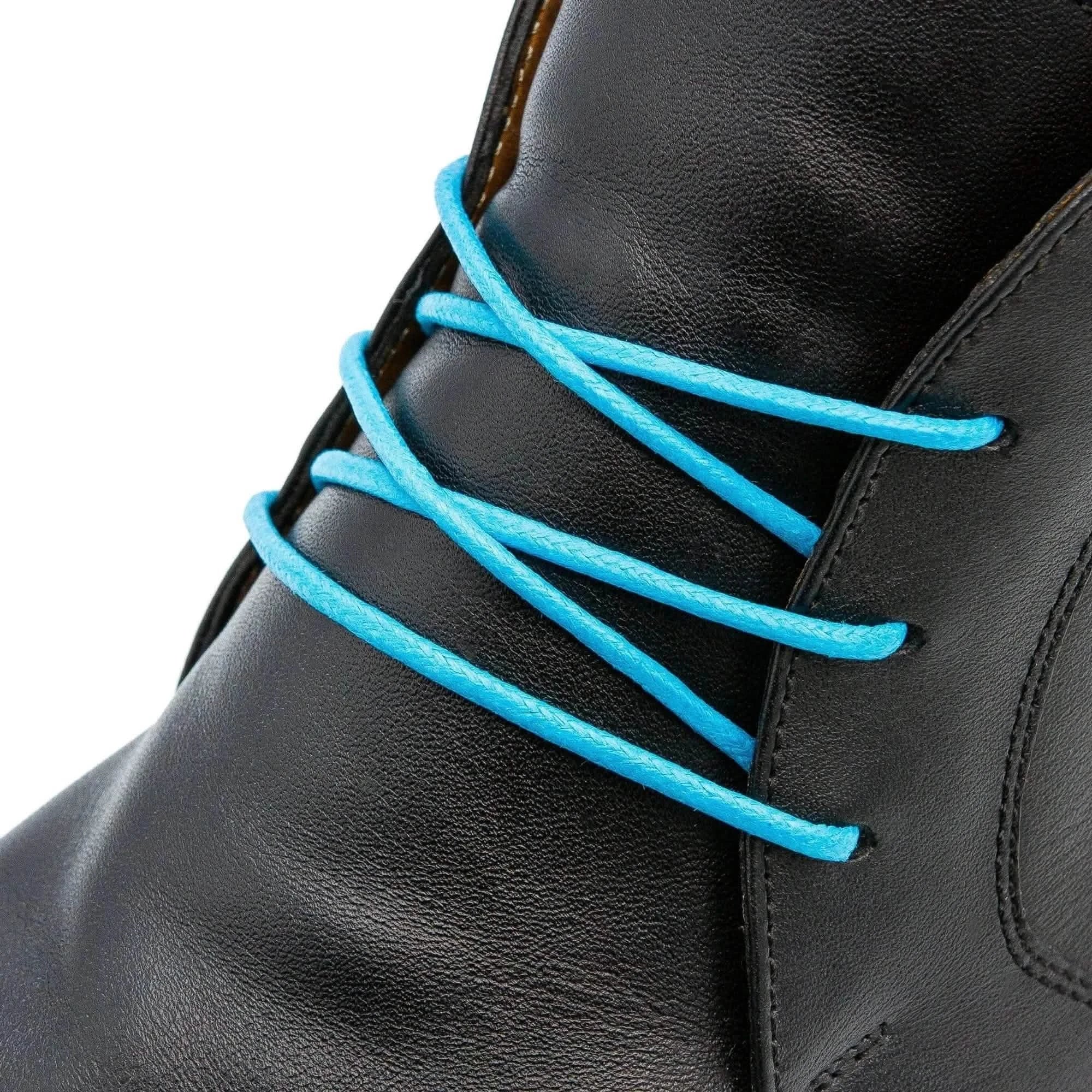 Sky Blue Waxed Dress Shoelaces - Image 2